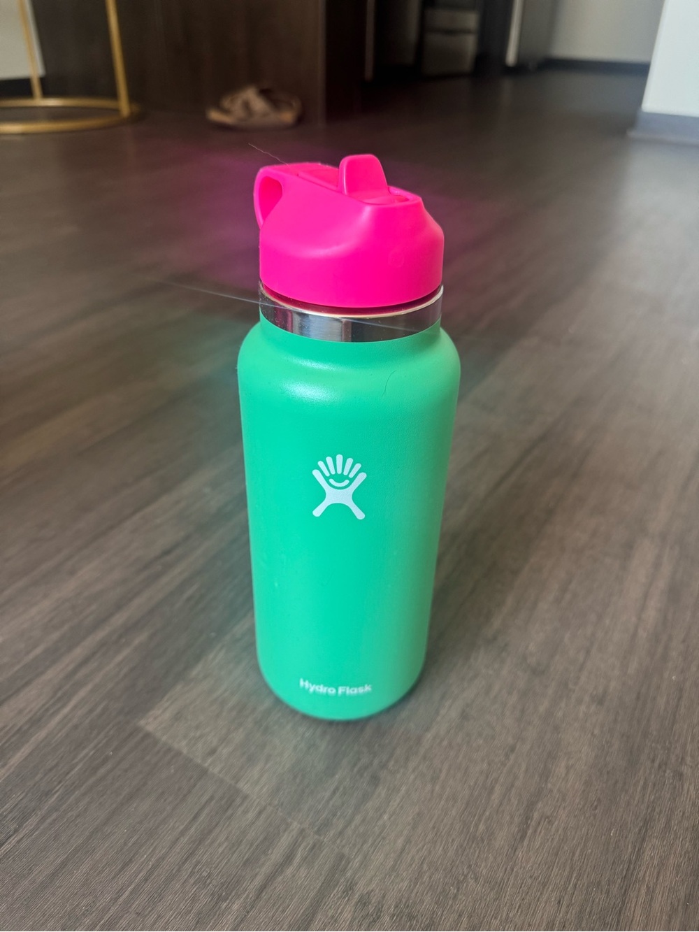 Hydro Flask 32 oz Teal Bottle with Hot Pink Lid